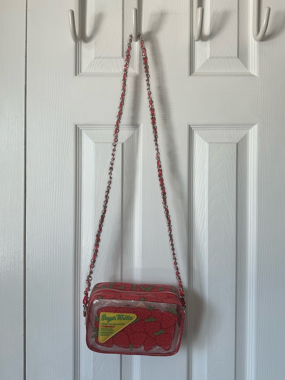 Dolls Kill Sugar Thrillz What's Your Flava Crossbody Bag Strawberry Theme